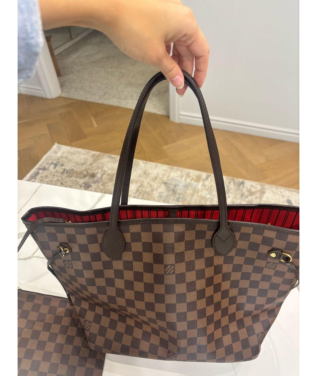 LOUIS VUITTON Коричневая сумка тоут из канвы, фото 5