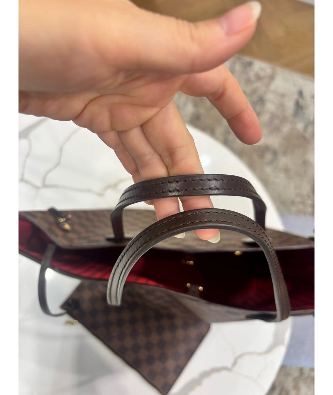 LOUIS VUITTON Коричневая сумка тоут из канвы, фото 3