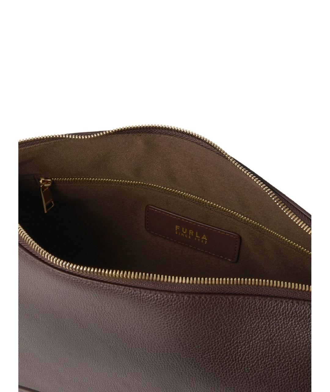 FURLA Коричневая кожаная сумка через плечо, фото 5