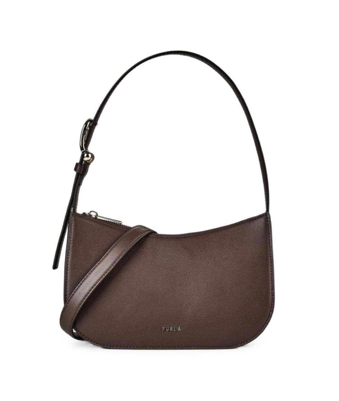 FURLA Коричневая кожаная сумка через плечо, фото 1