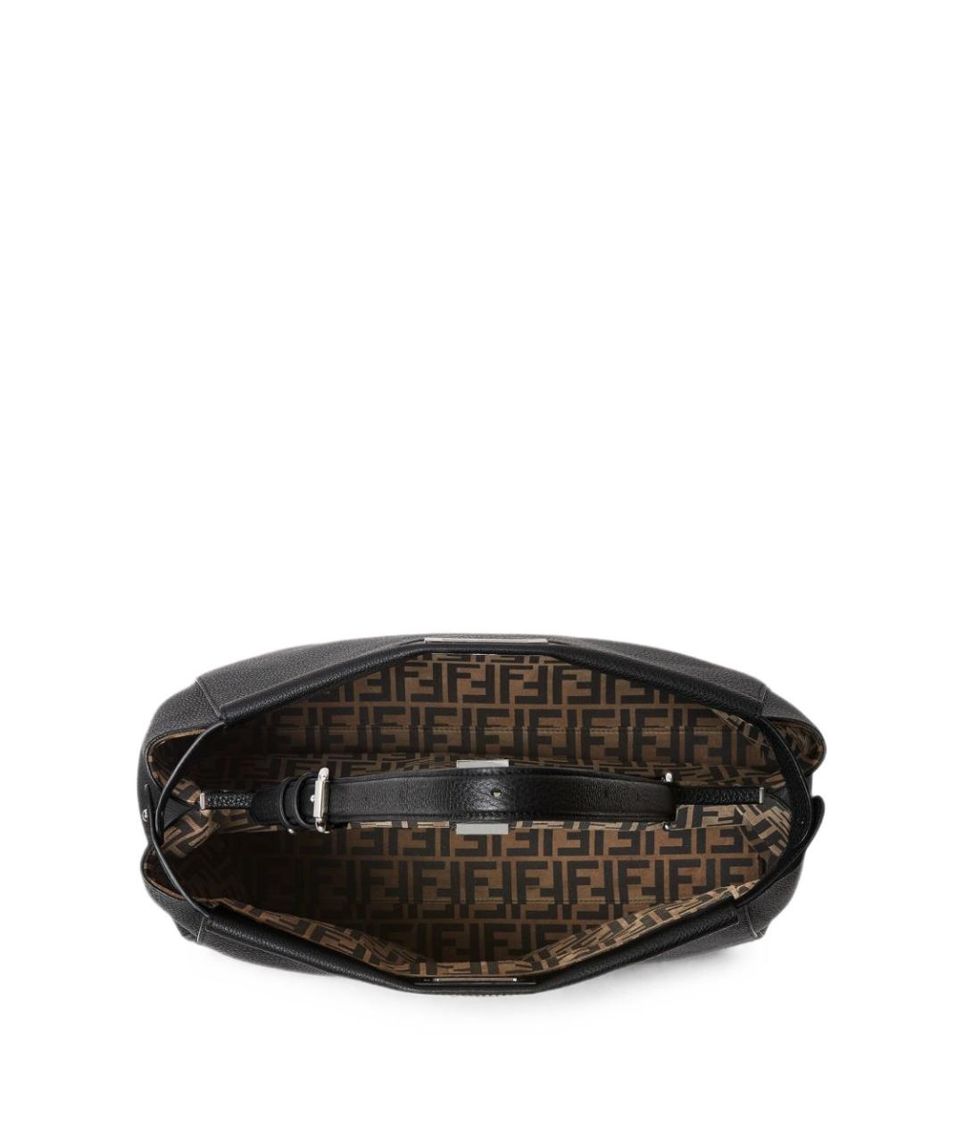 FENDI Черная кожаная сумка тоут, фото 3