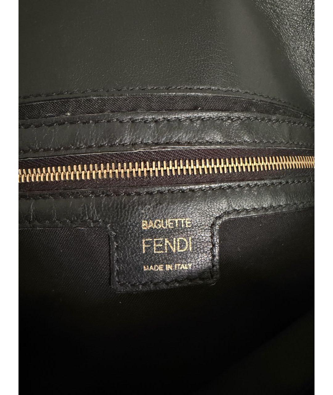 FENDI Черная кожаная сумка с короткими ручками, фото 7