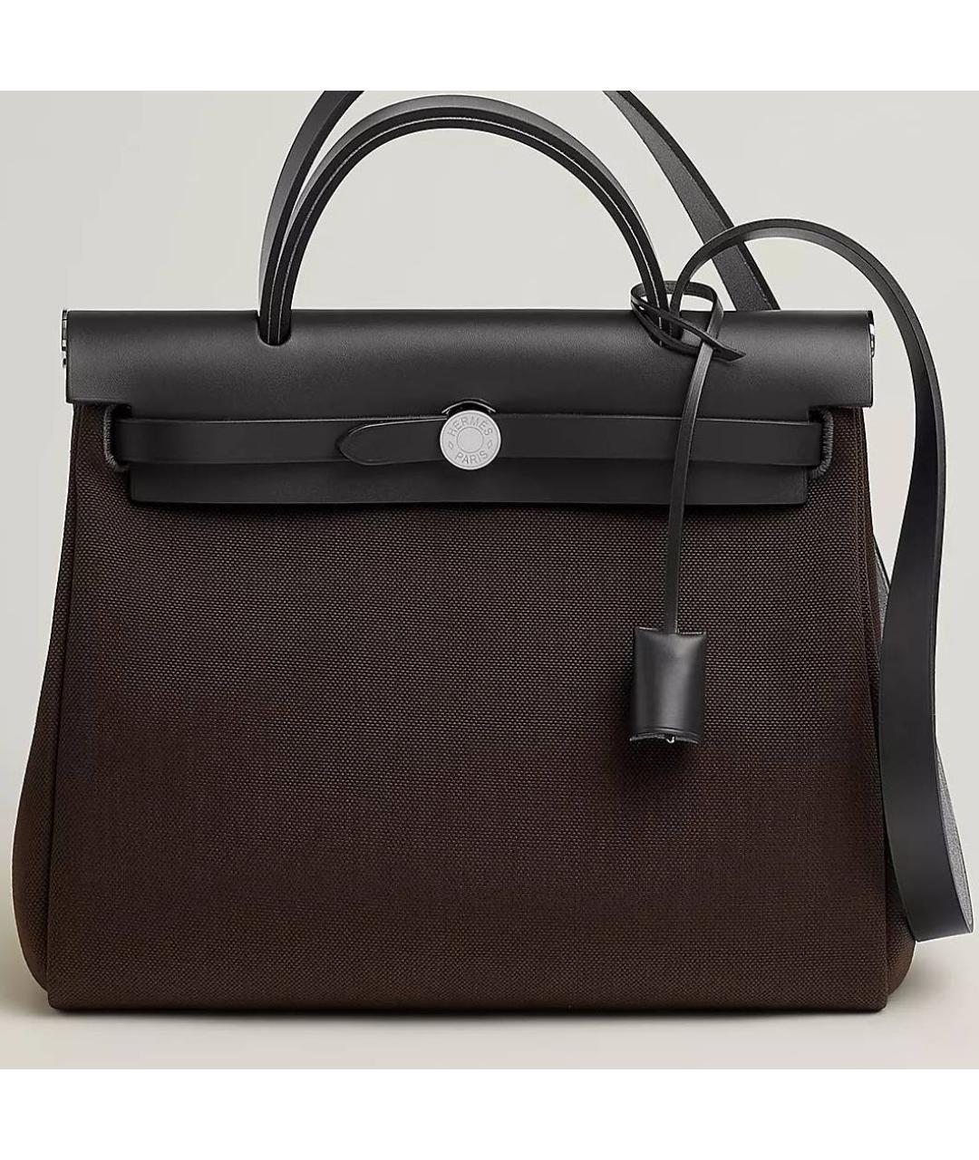 HERMES Коричневая сумка через плечо из канвы, фото 2