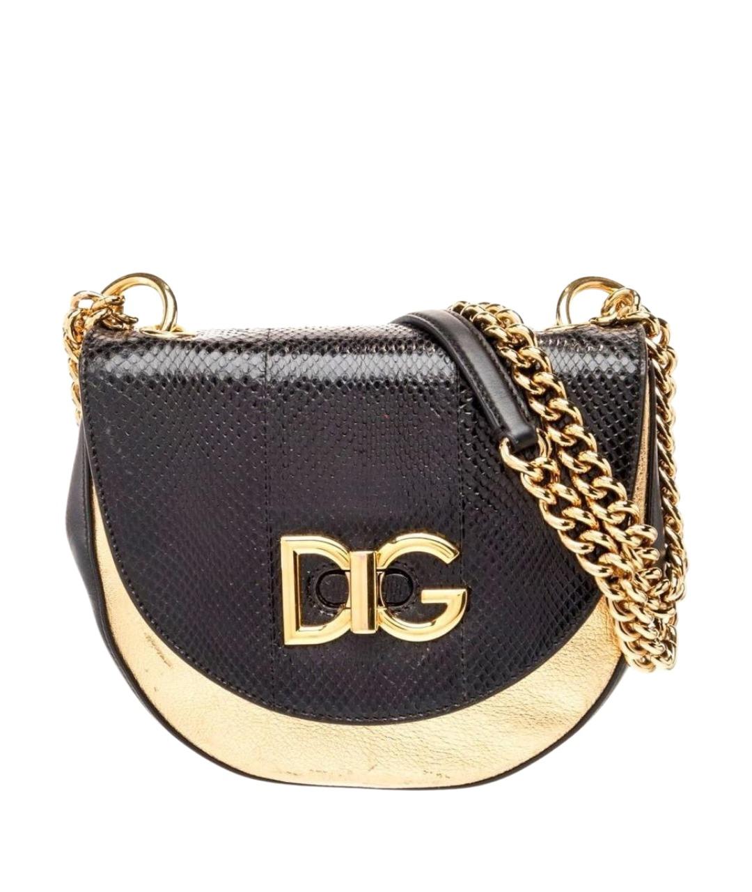 DOLCE&GABBANA Черная кожаная сумка через плечо, фото 1