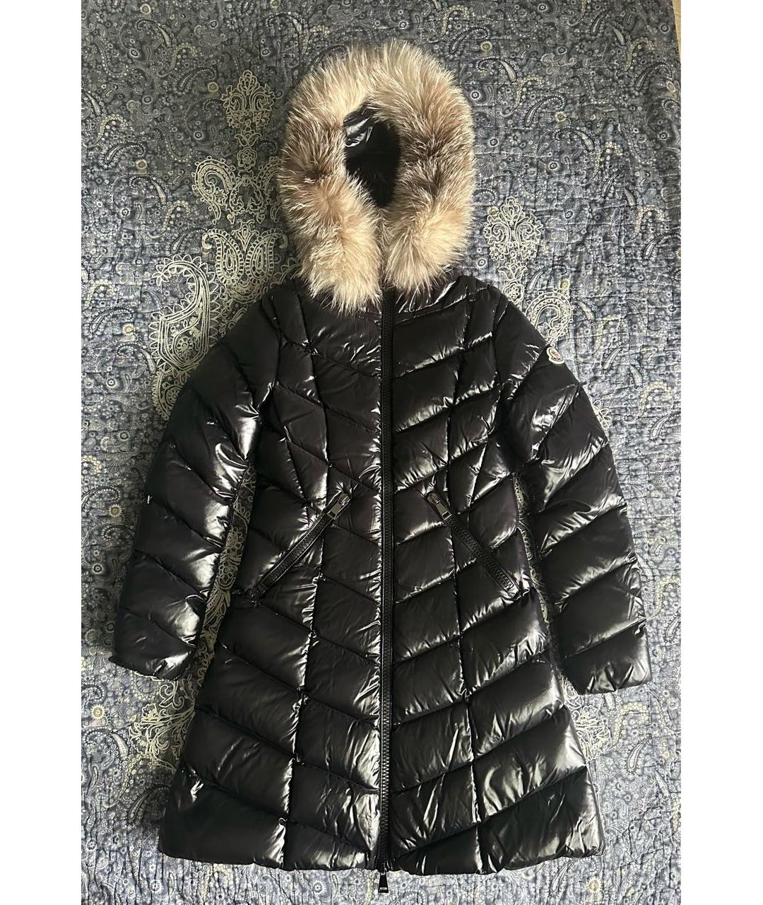 MONCLER Черный полиамидовый пуховик, фото 9