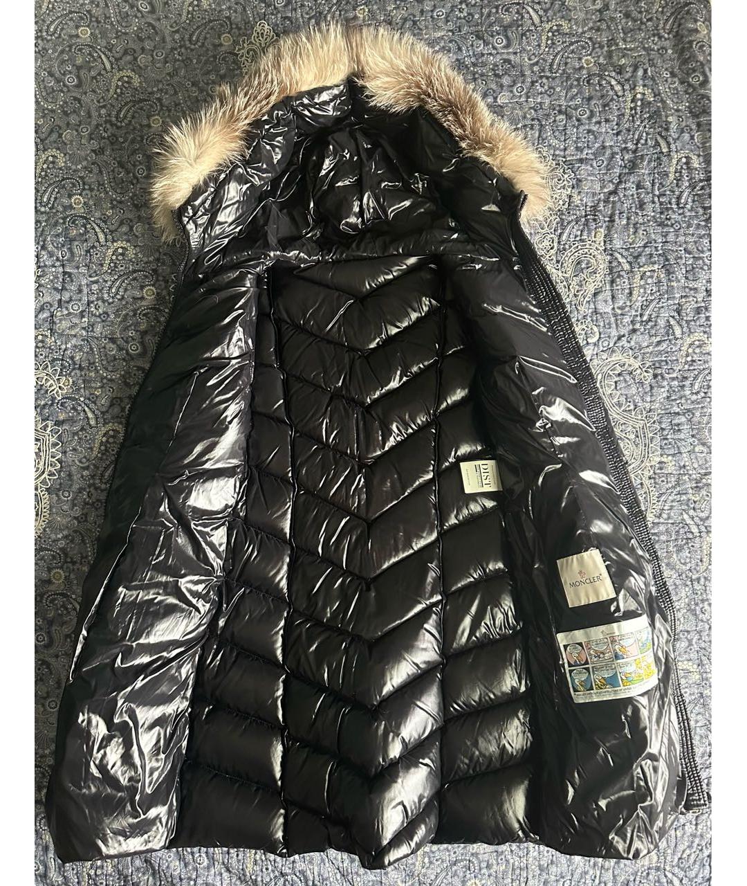 MONCLER Черный полиамидовый пуховик, фото 3