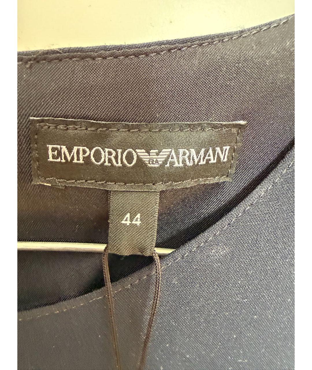 EMPORIO ARMANI Темно-синее полиэстеровое повседневное платье, фото 2