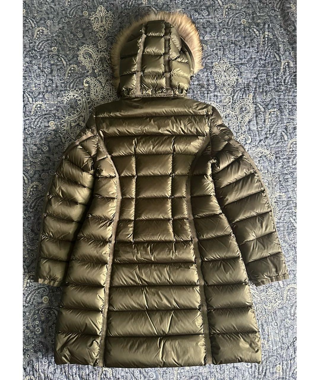 MONCLER Хаки полиамидовый пуховик, фото 2