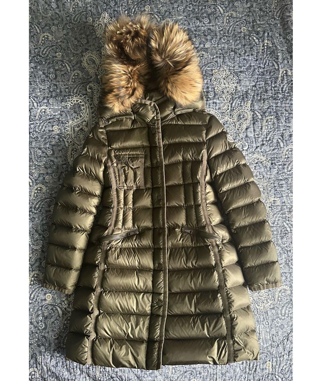 MONCLER Хаки полиамидовый пуховик, фото 9