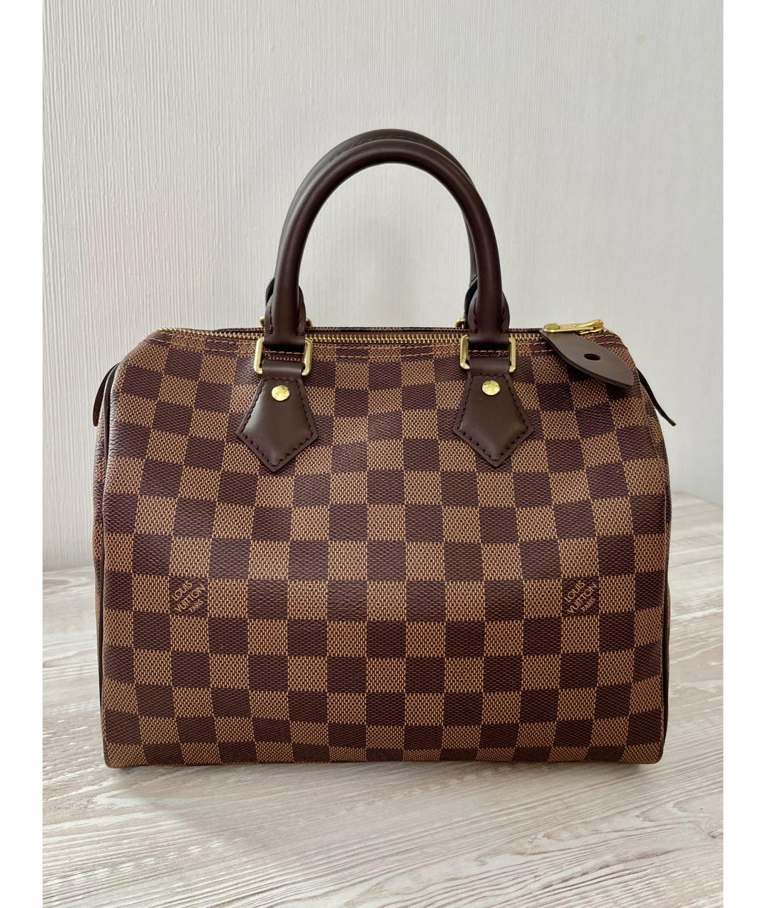 LOUIS VUITTON Коричневая сумка с короткими ручками из канвы, фото 9