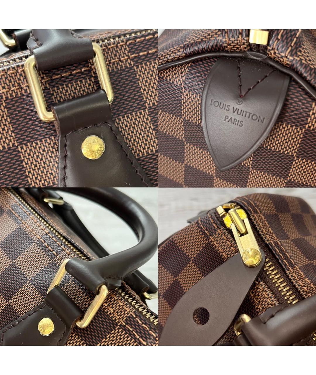 LOUIS VUITTON Коричневая сумка с короткими ручками из канвы, фото 8