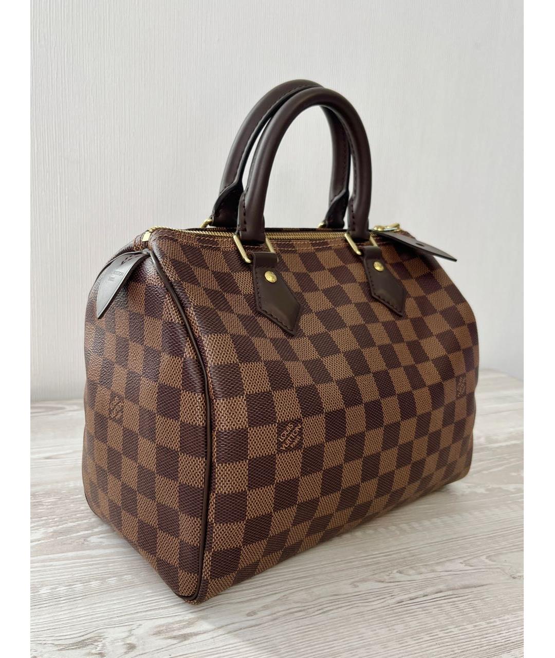 LOUIS VUITTON Коричневая сумка с короткими ручками из канвы, фото 2