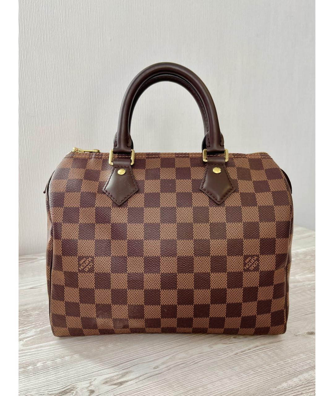 LOUIS VUITTON Коричневая сумка с короткими ручками из канвы, фото 3