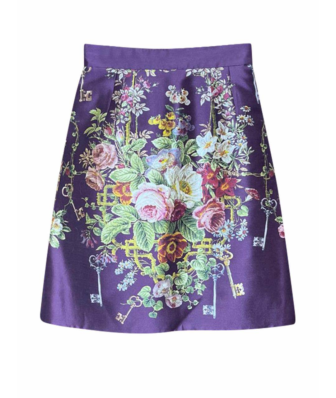 DOLCE&GABBANA Бордовая шелковая юбка мини, фото 1