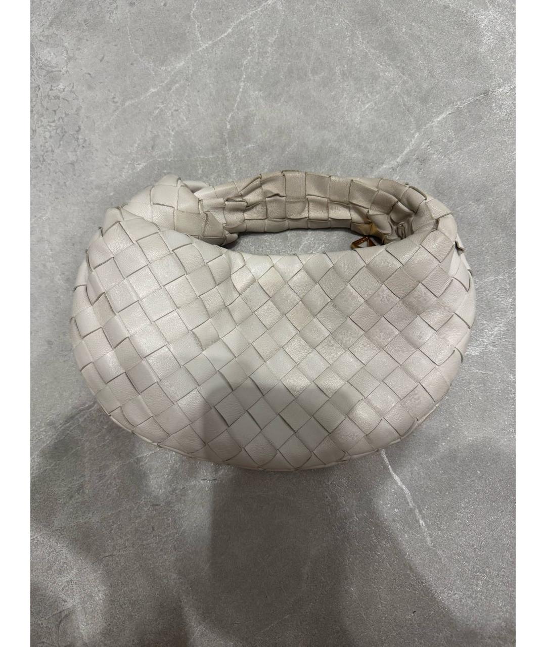 BOTTEGA VENETA Белая кожаная сумка с короткими ручками, фото 7