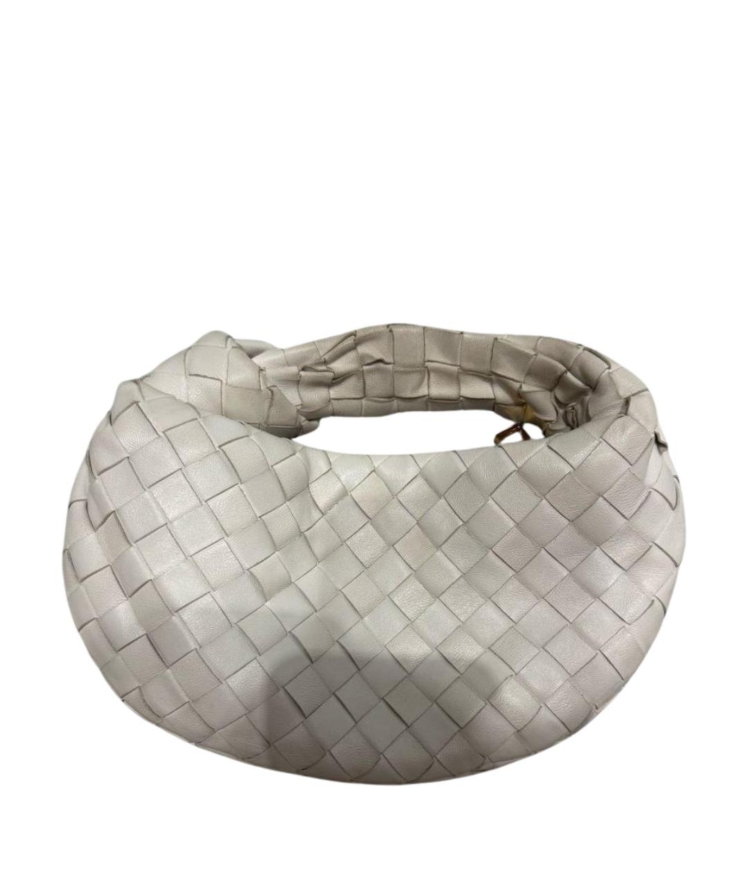 BOTTEGA VENETA Белая кожаная сумка с короткими ручками, фото 1