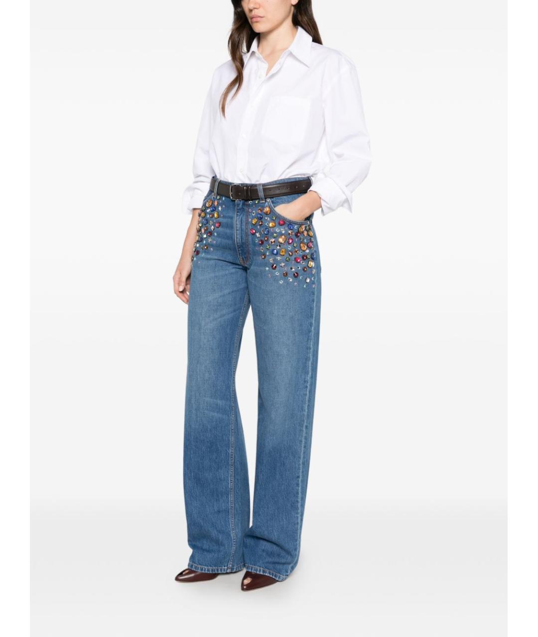 STELLA MCCARTNEY Синие хлопковые прямые джинсы, фото 2