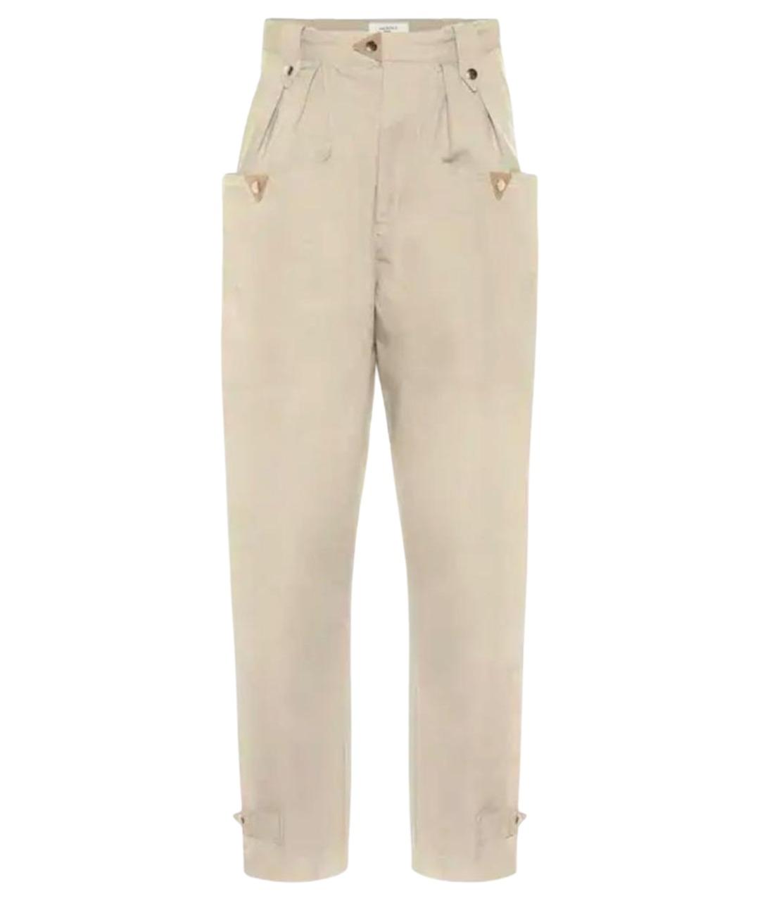 ISABEL MARANT ETOILE Бежевые хлопковые прямые брюки, фото 1