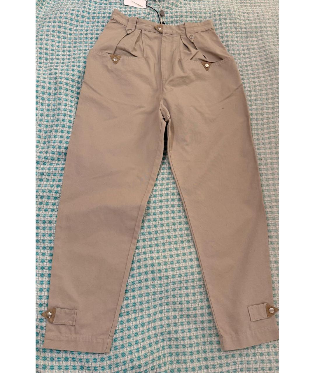ISABEL MARANT ETOILE Бежевые хлопковые прямые брюки, фото 2