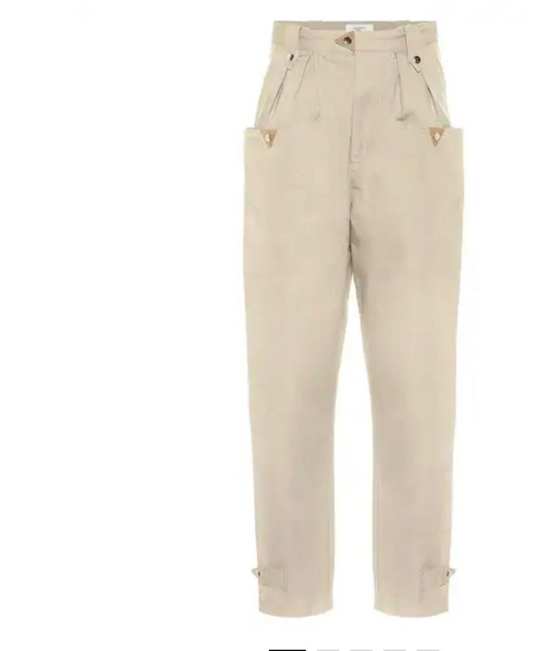 ISABEL MARANT ETOILE Бежевые хлопковые прямые брюки, фото 9