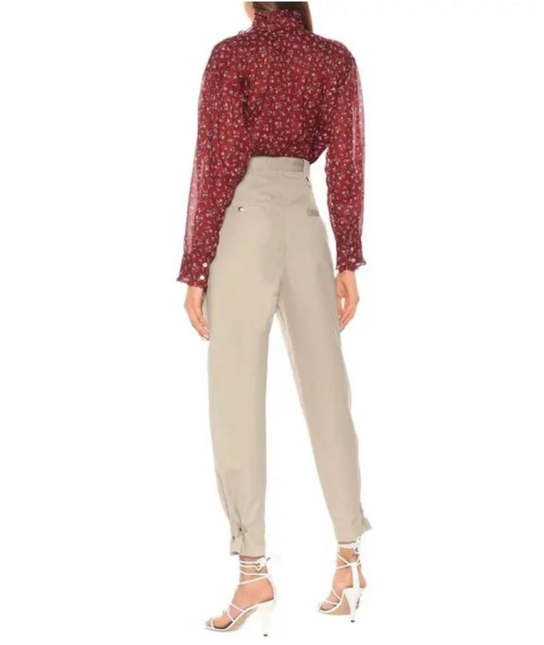 ISABEL MARANT ETOILE Бежевые хлопковые прямые брюки, фото 7