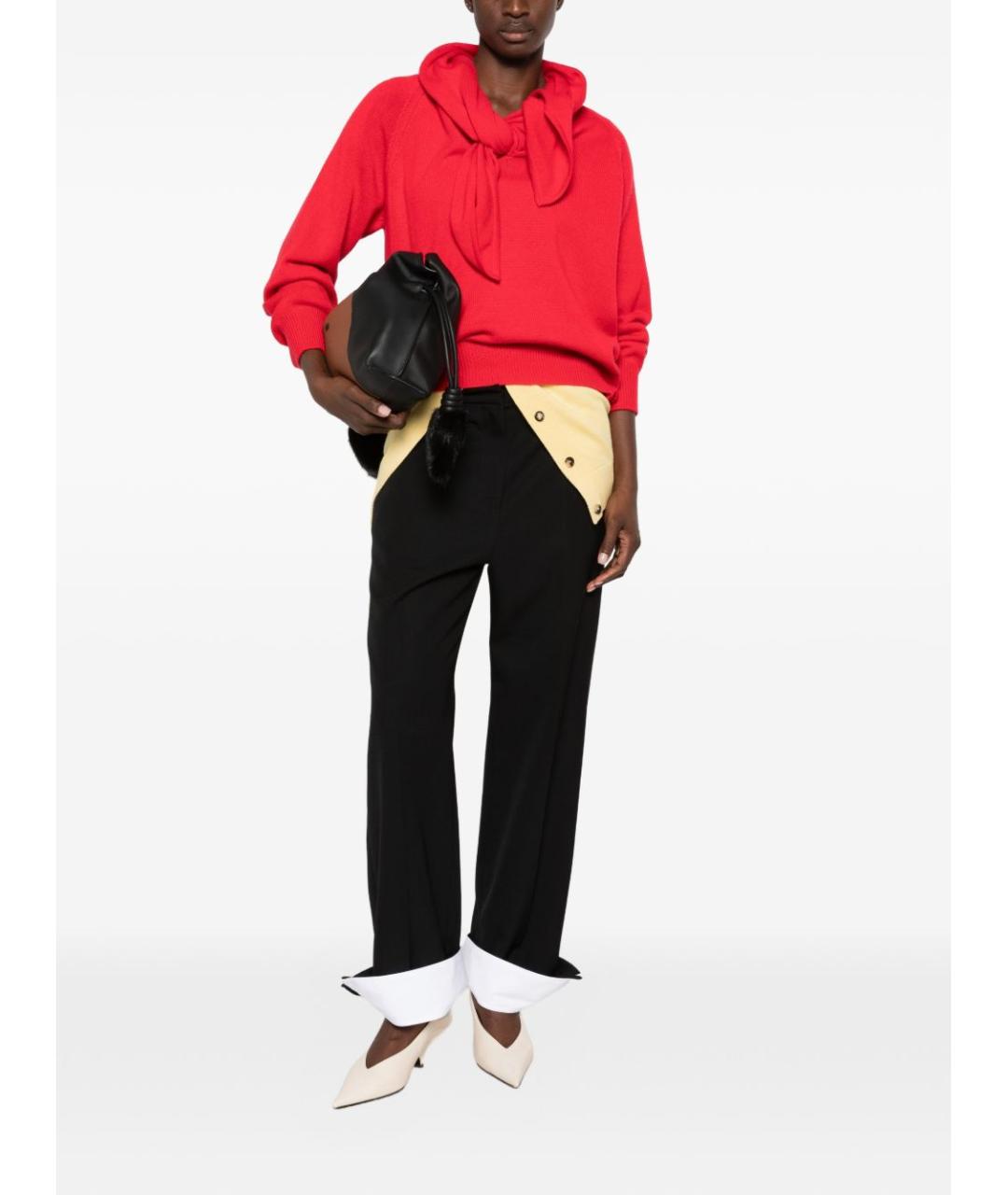 LOEWE Черные шерстяные прямые брюки, фото 4