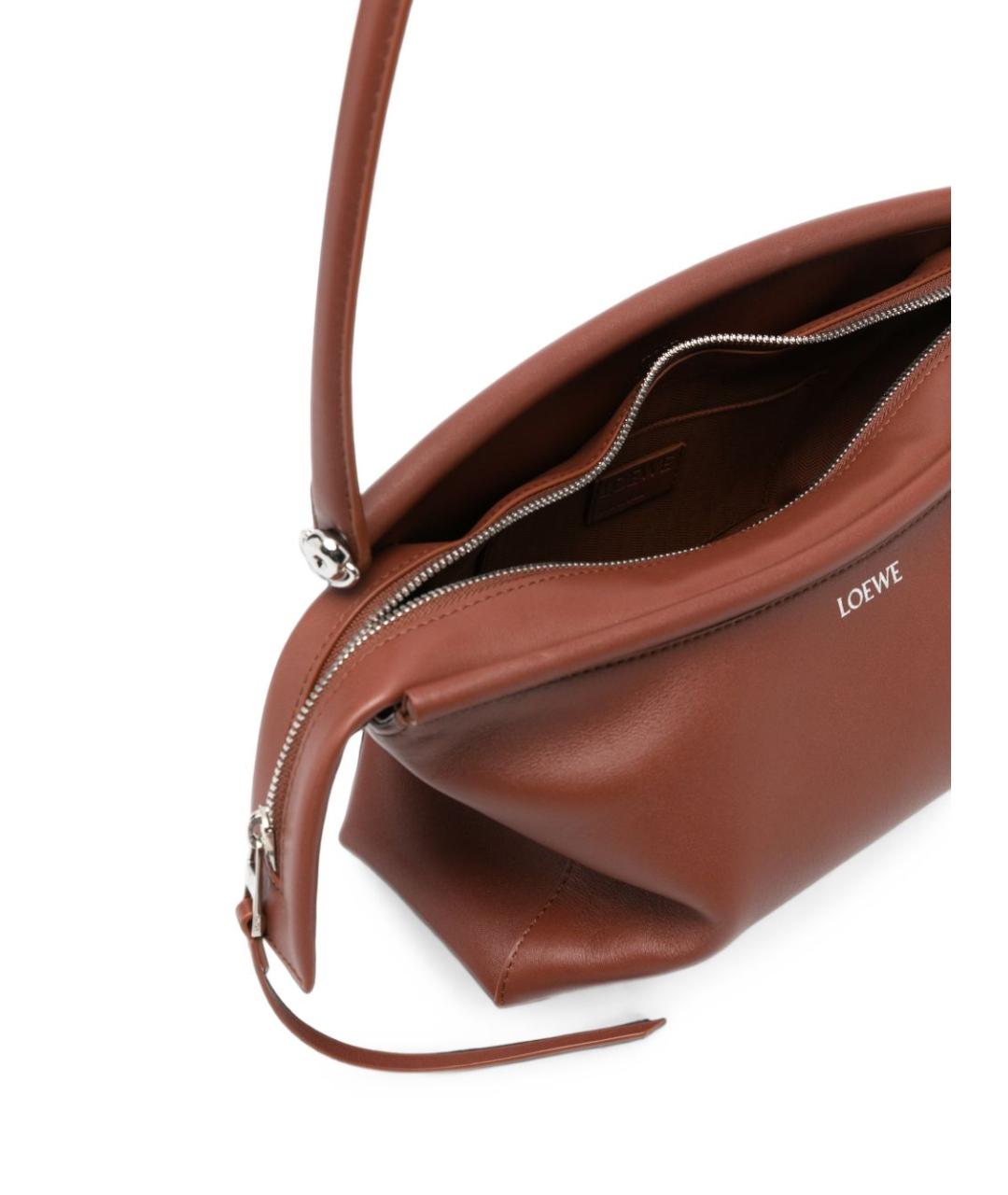 LOEWE Коричневая кожаная сумка через плечо, фото 3