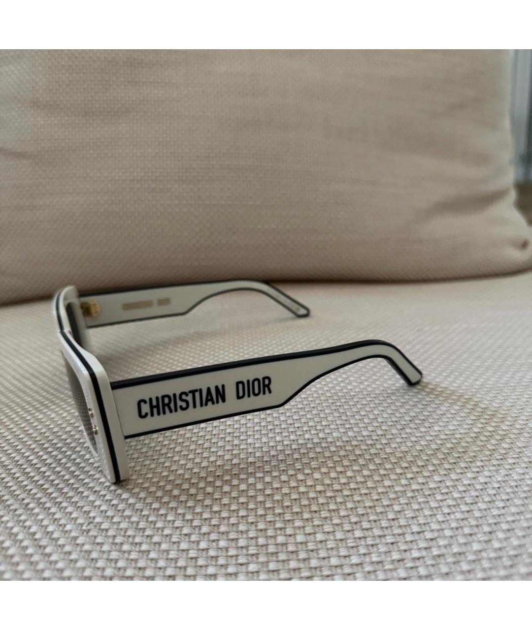 CHRISTIAN DIOR Белые пластиковые солнцезащитные очки, фото 2
