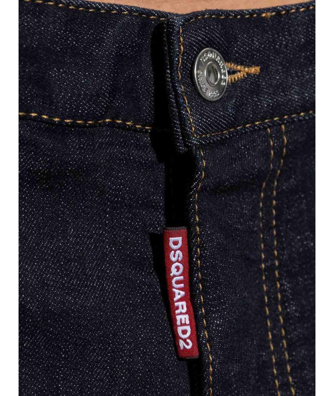 DSQUARED2 Синие хлопковые прямые джинсы, фото 5