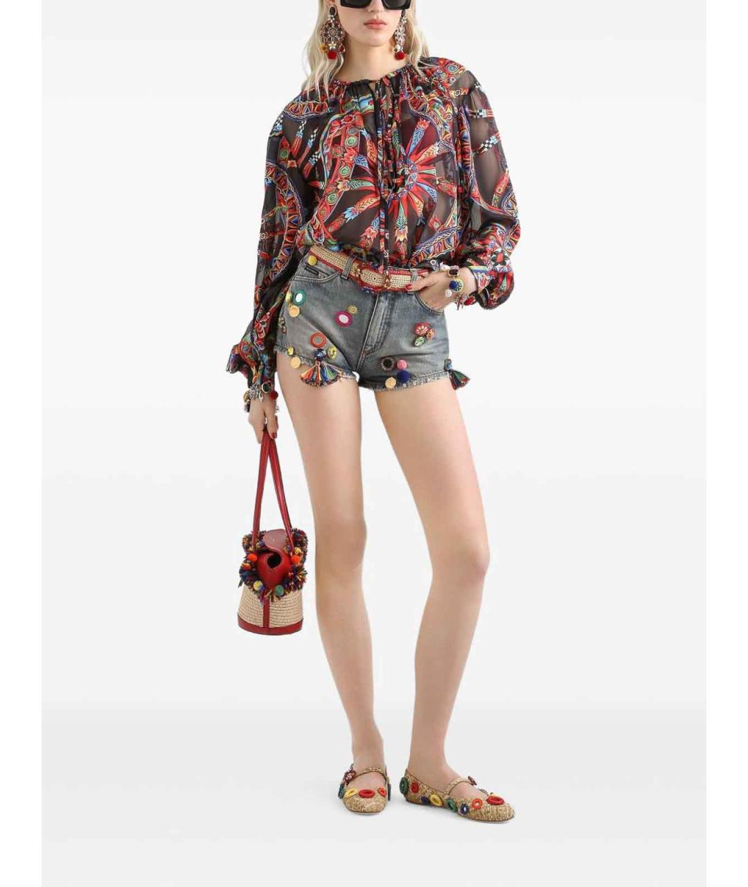 DOLCE&GABBANA Мульти шелковая блузы, фото 5