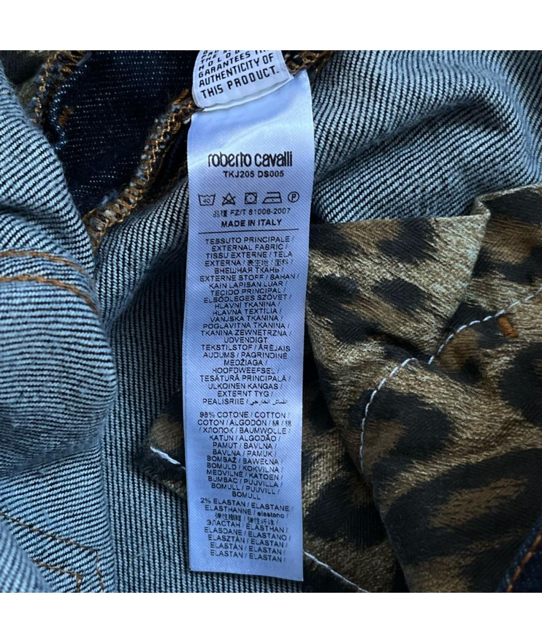 ROBERTO CAVALLI Синие хлопко-эластановые джинсы клеш, фото 8