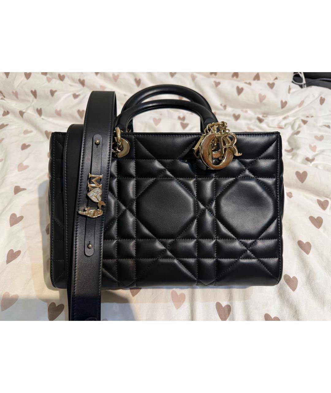 CHRISTIAN DIOR Черная кожаная сумка с короткими ручками, фото 2