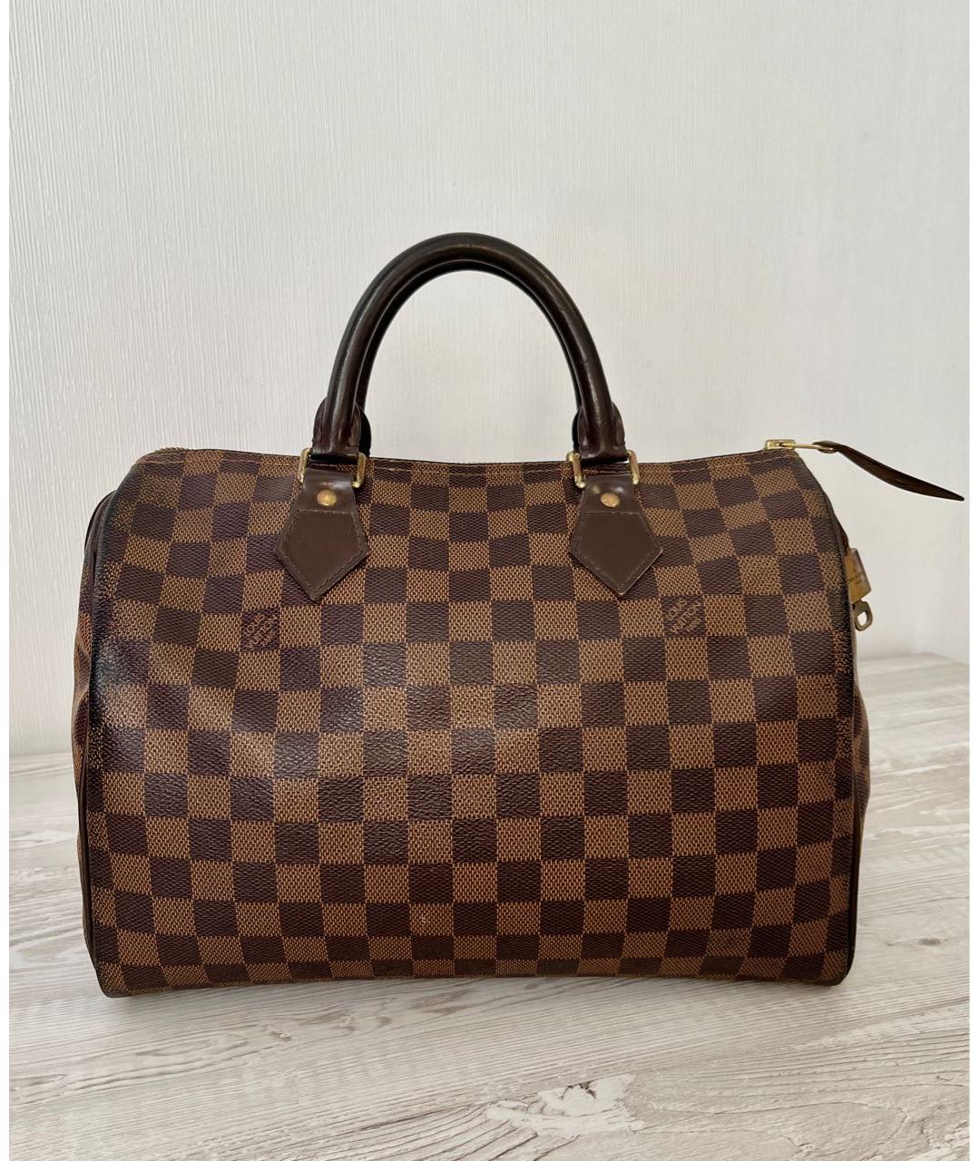 LOUIS VUITTON Коричневая сумка с короткими ручками из канвы, фото 9