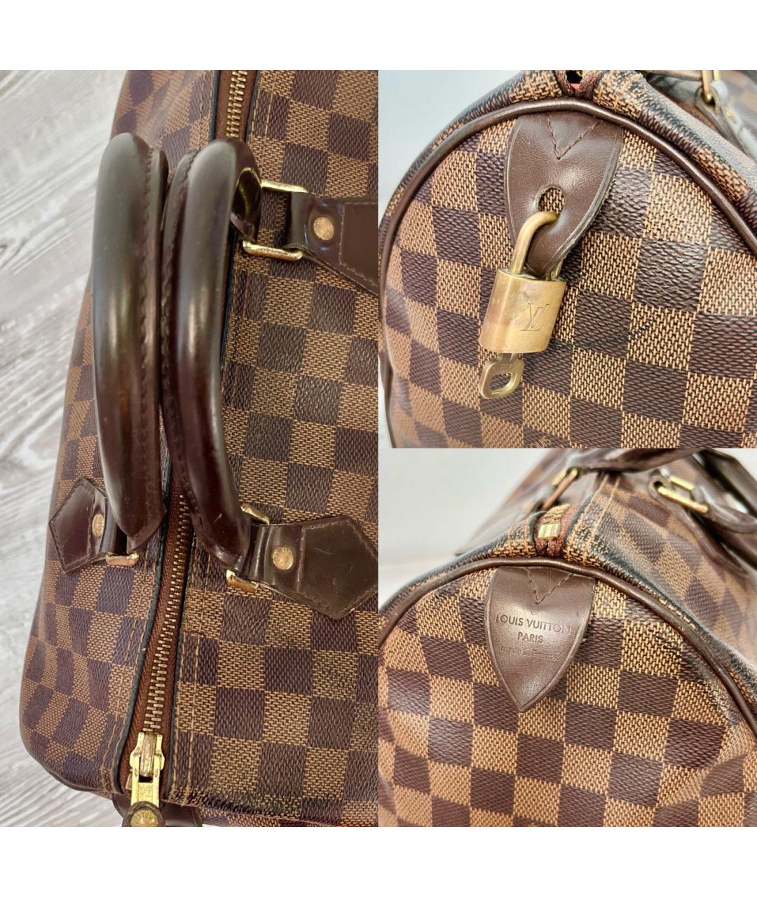 LOUIS VUITTON Коричневая сумка с короткими ручками из канвы, фото 7