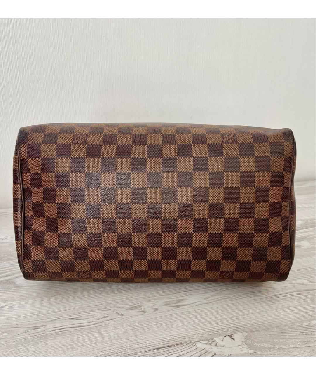 LOUIS VUITTON Коричневая сумка с короткими ручками из канвы, фото 5