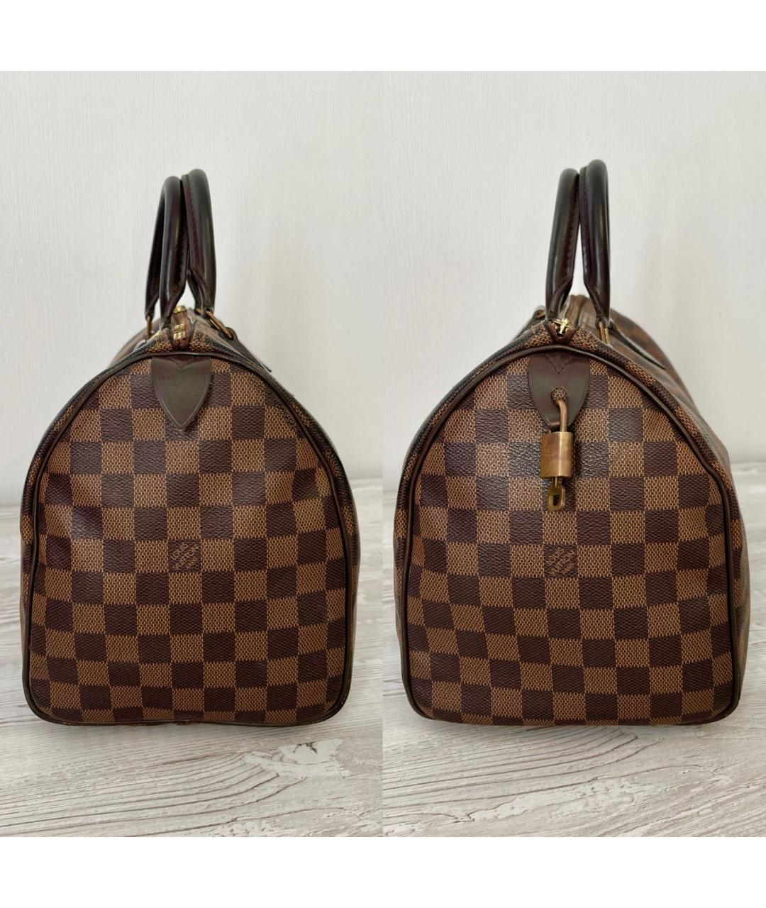 LOUIS VUITTON Коричневая сумка с короткими ручками из канвы, фото 6