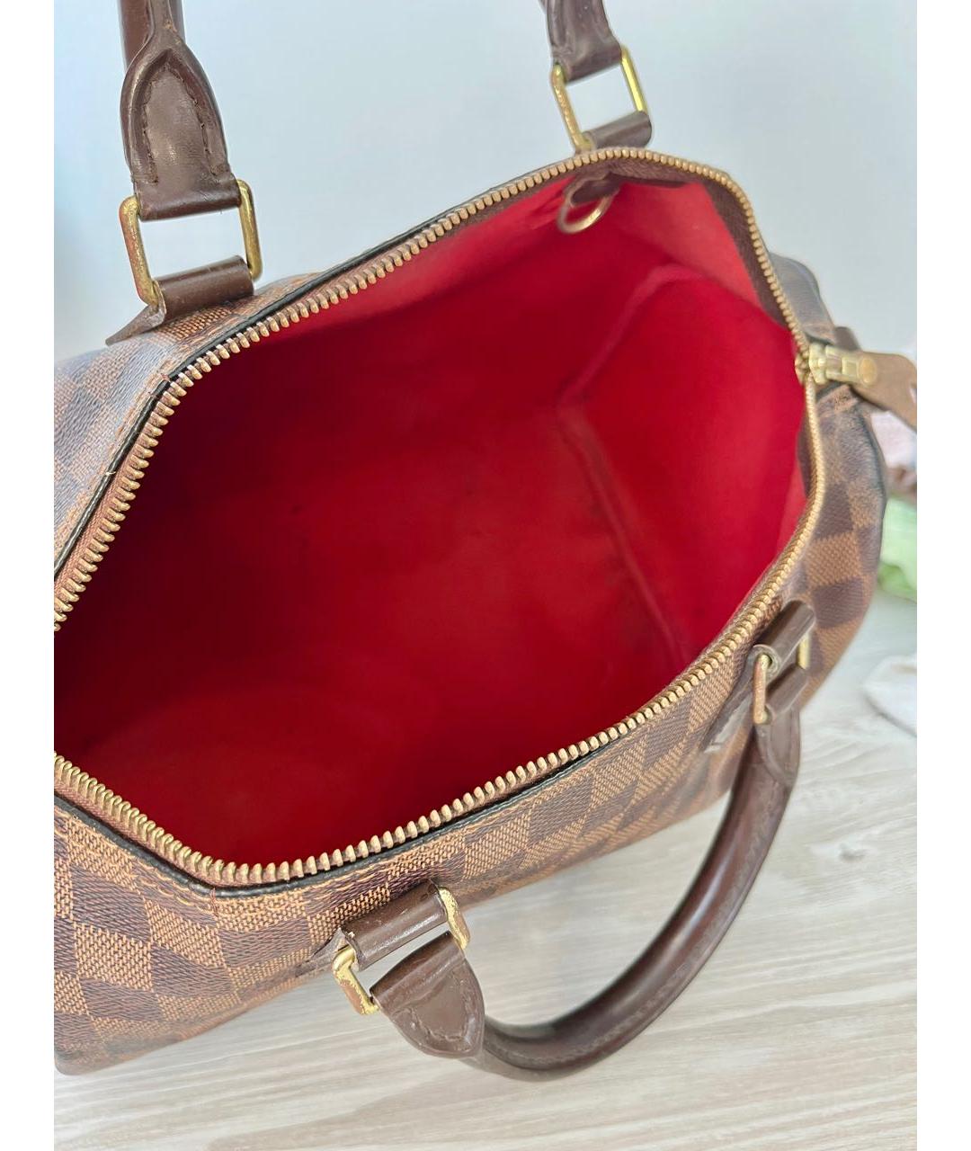LOUIS VUITTON Коричневая сумка с короткими ручками из канвы, фото 4