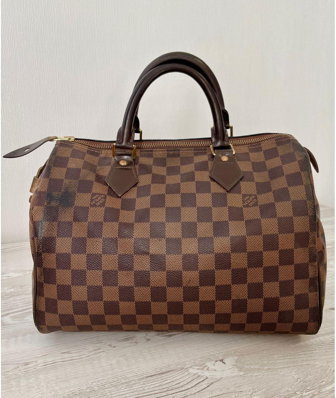 LOUIS VUITTON Коричневая сумка с короткими ручками из канвы, фото 3
