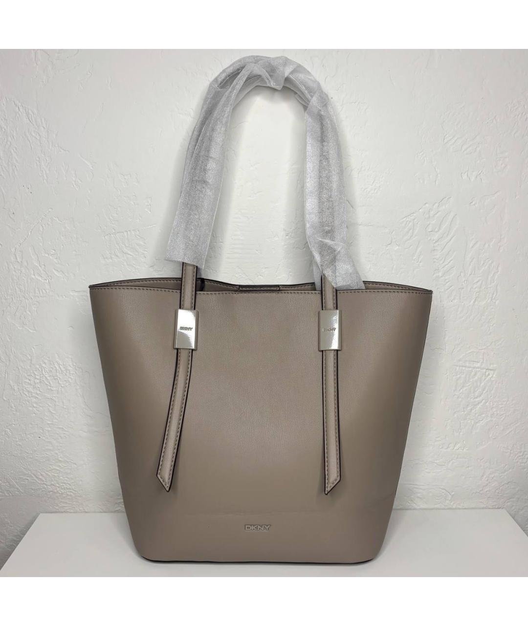 DKNY Бежевая сумка тоут из искусственной кожи, фото 2
