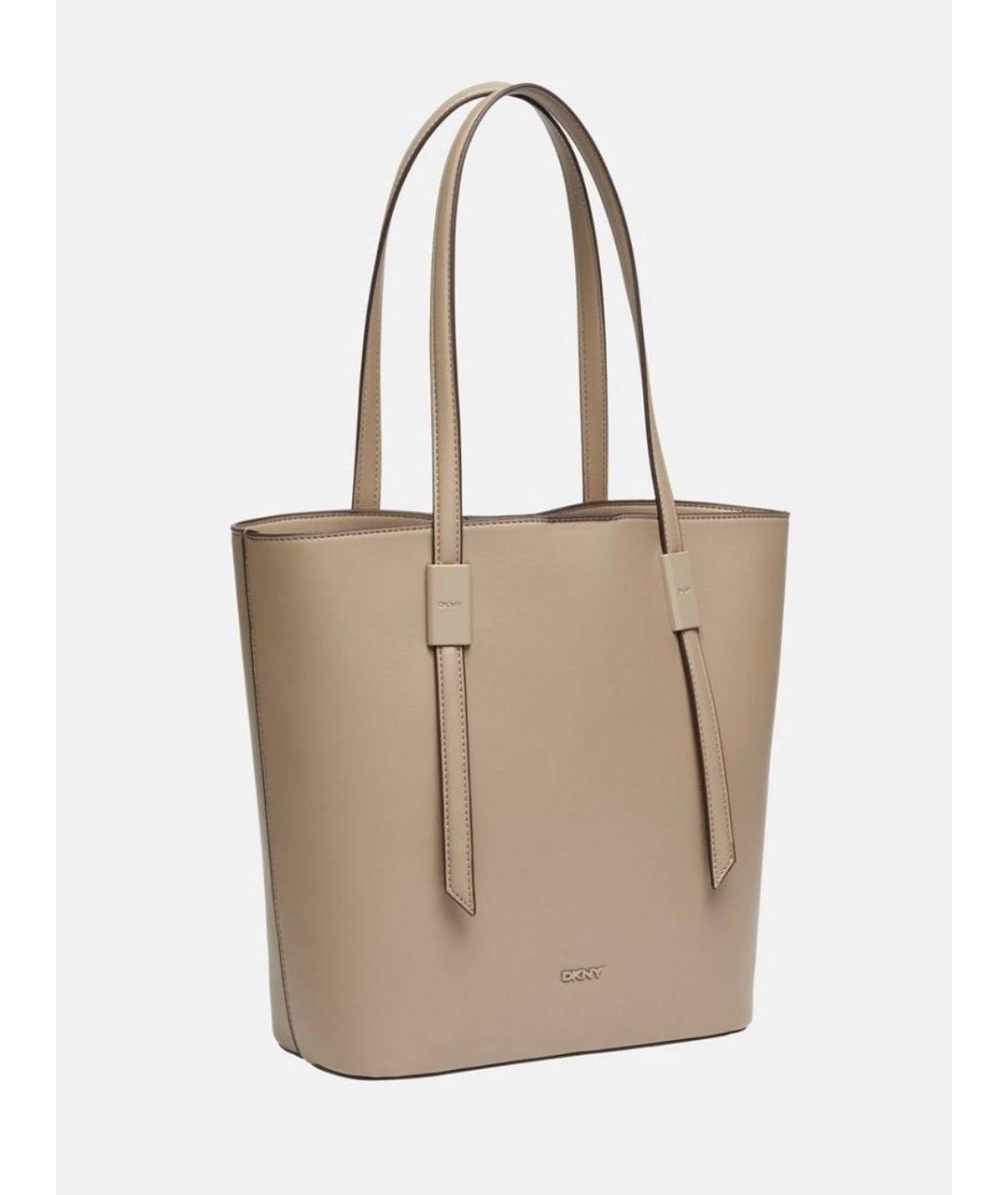 DKNY Бежевая сумка тоут из искусственной кожи, фото 9