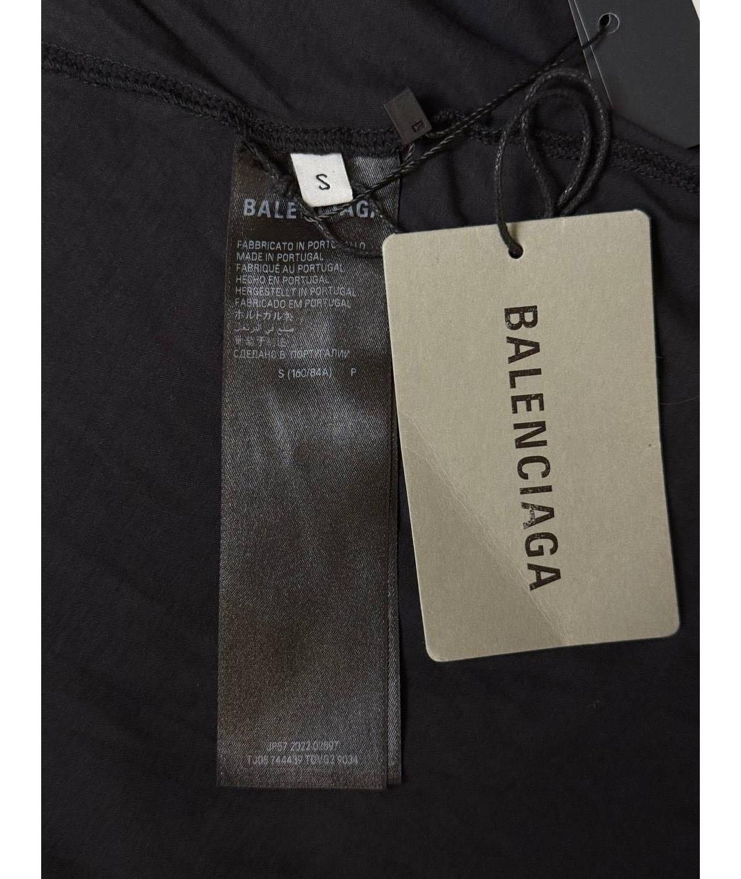 BALENCIAGA Черная хлопко-полиэстеровая футболка, фото 8