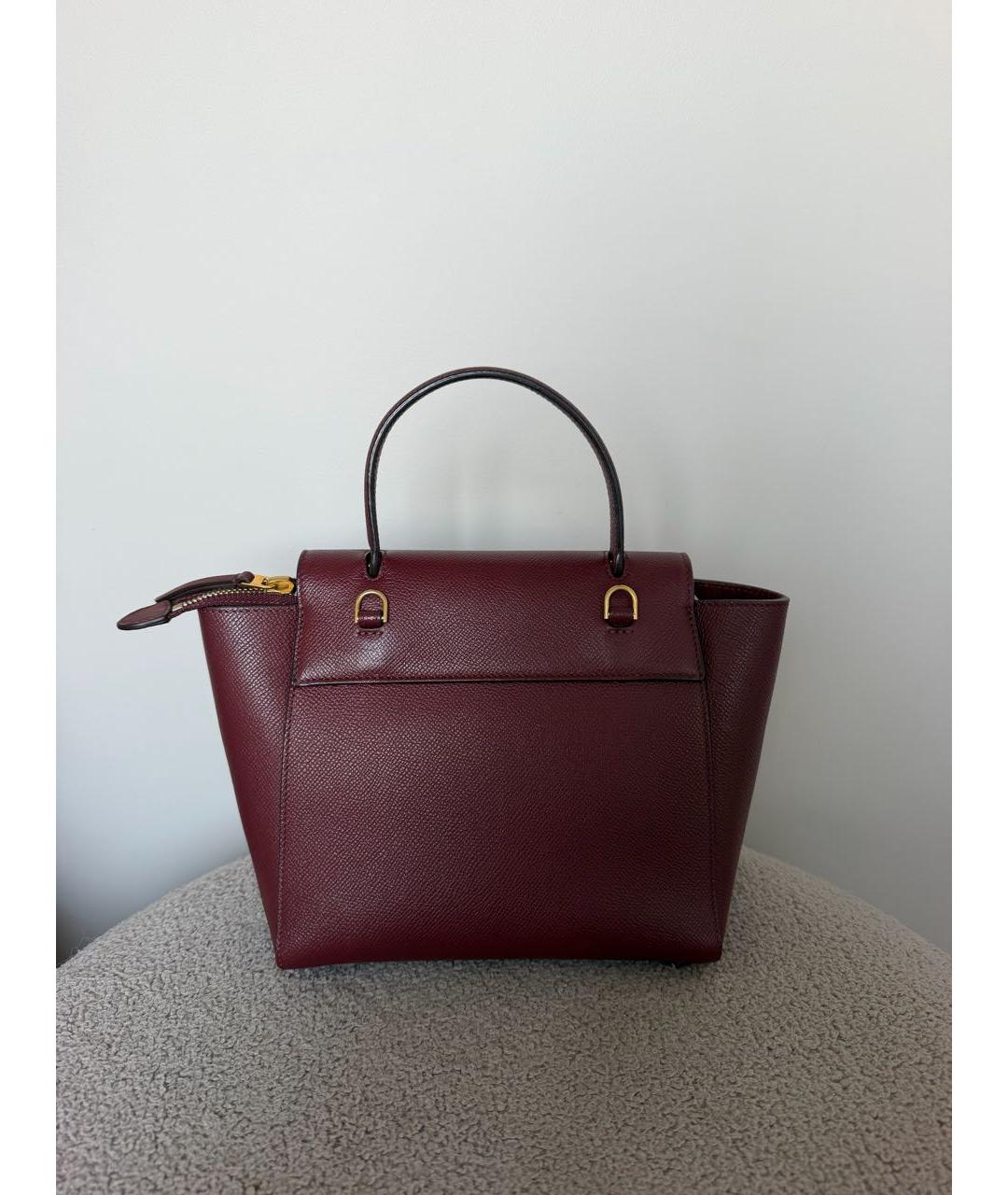 CELINE Бордовая кожаная сумка через плечо, фото 4