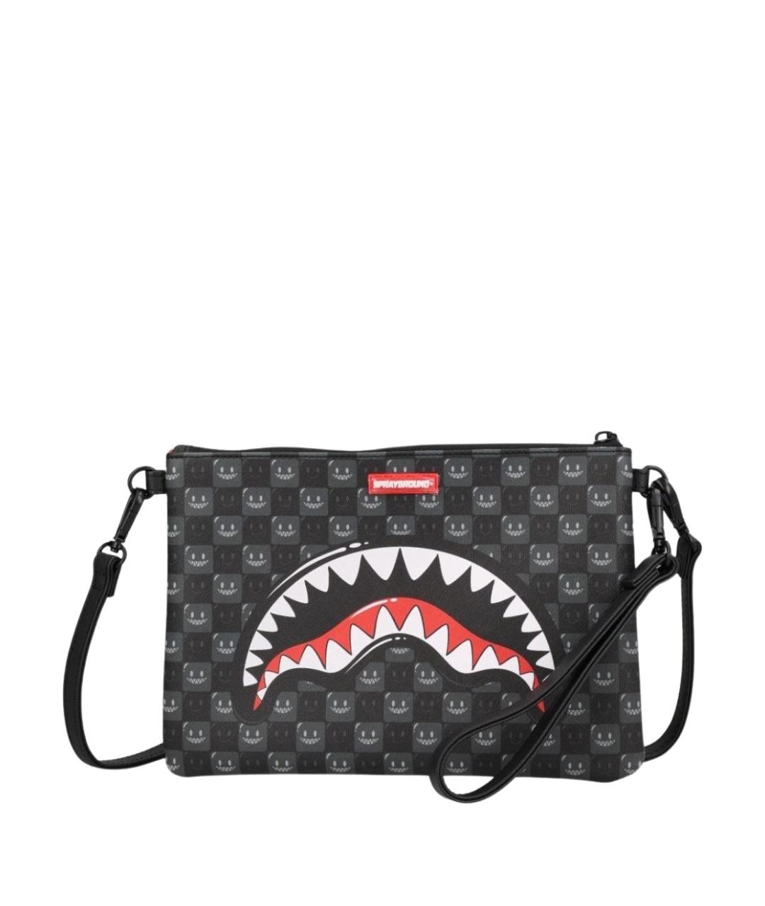 SPRAYGROUND Антрацитовая синтетическая сумка через плечо, фото 1