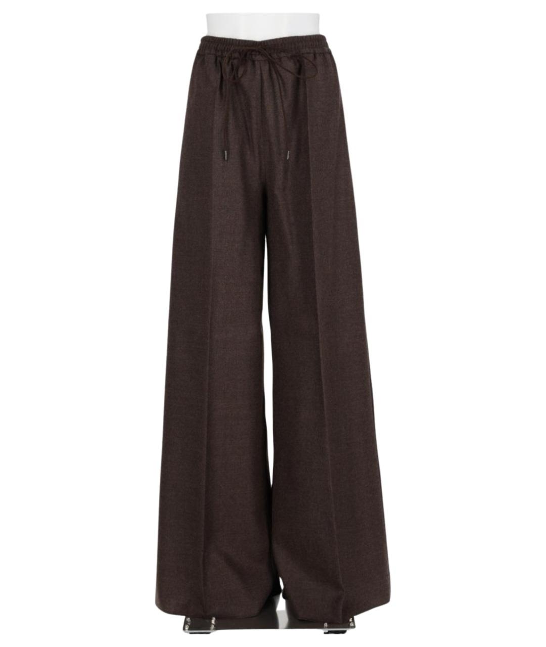 MAX MARA Серые шерстяные прямые брюки, фото 3