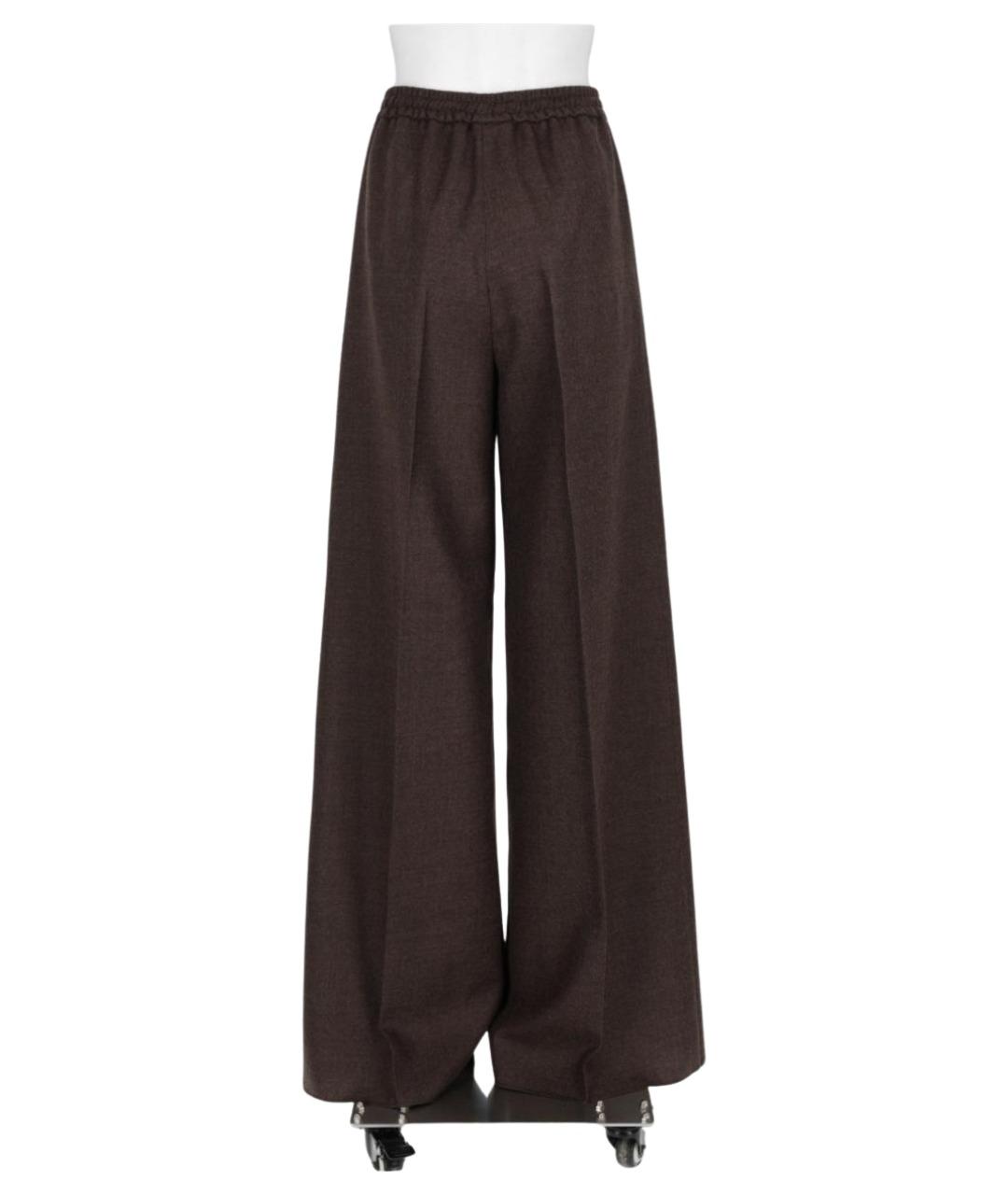 MAX MARA Серые шерстяные прямые брюки, фото 2