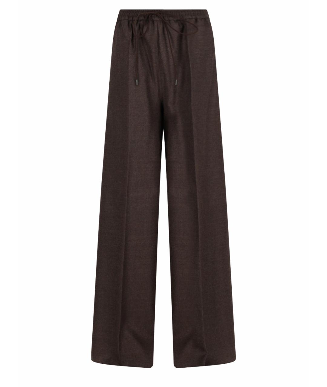 MAX MARA Серые шерстяные прямые брюки, фото 1