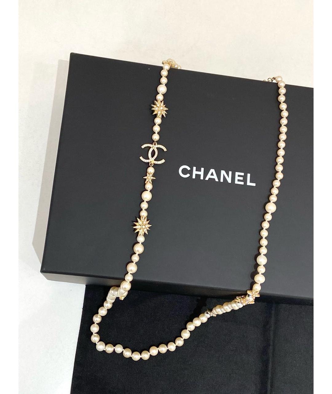 CHANEL Белое жемчужное колье, фото 2