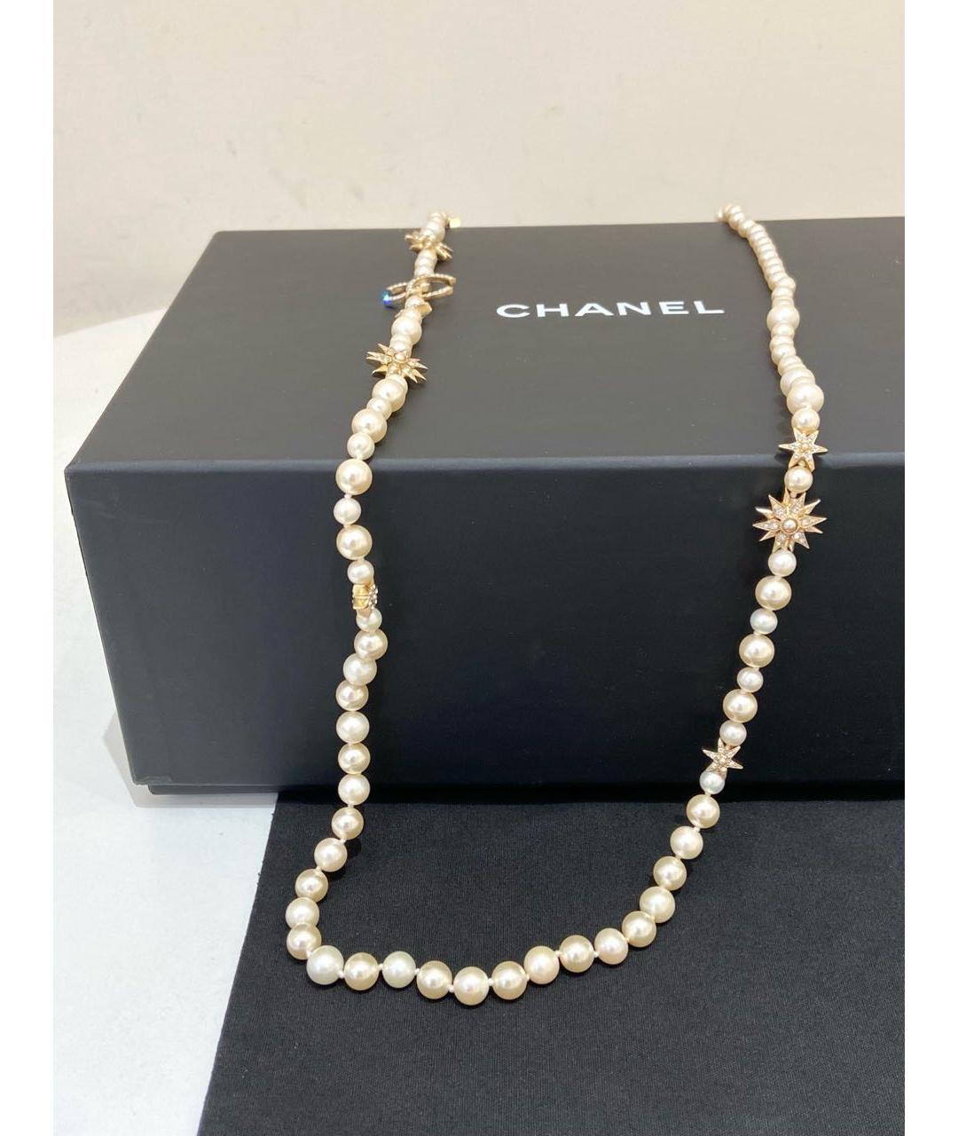 CHANEL Белое жемчужное колье, фото 3