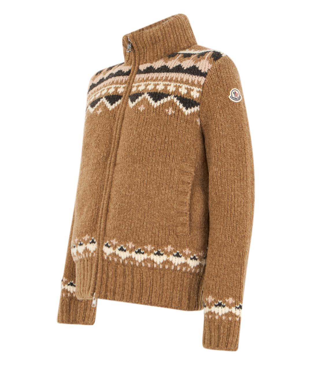MONCLER Коричневый шерстяной кардиган, фото 3