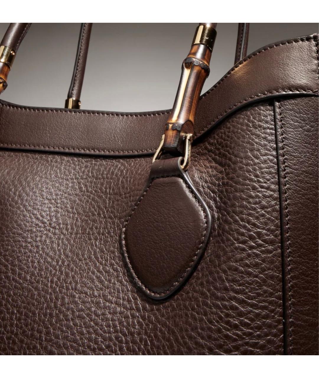 GUCCI Коричневая кожаная сумка тоут, фото 2